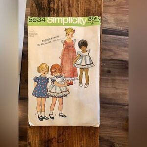 Vintage Simplicity cottage core prairie dress sewing pattern